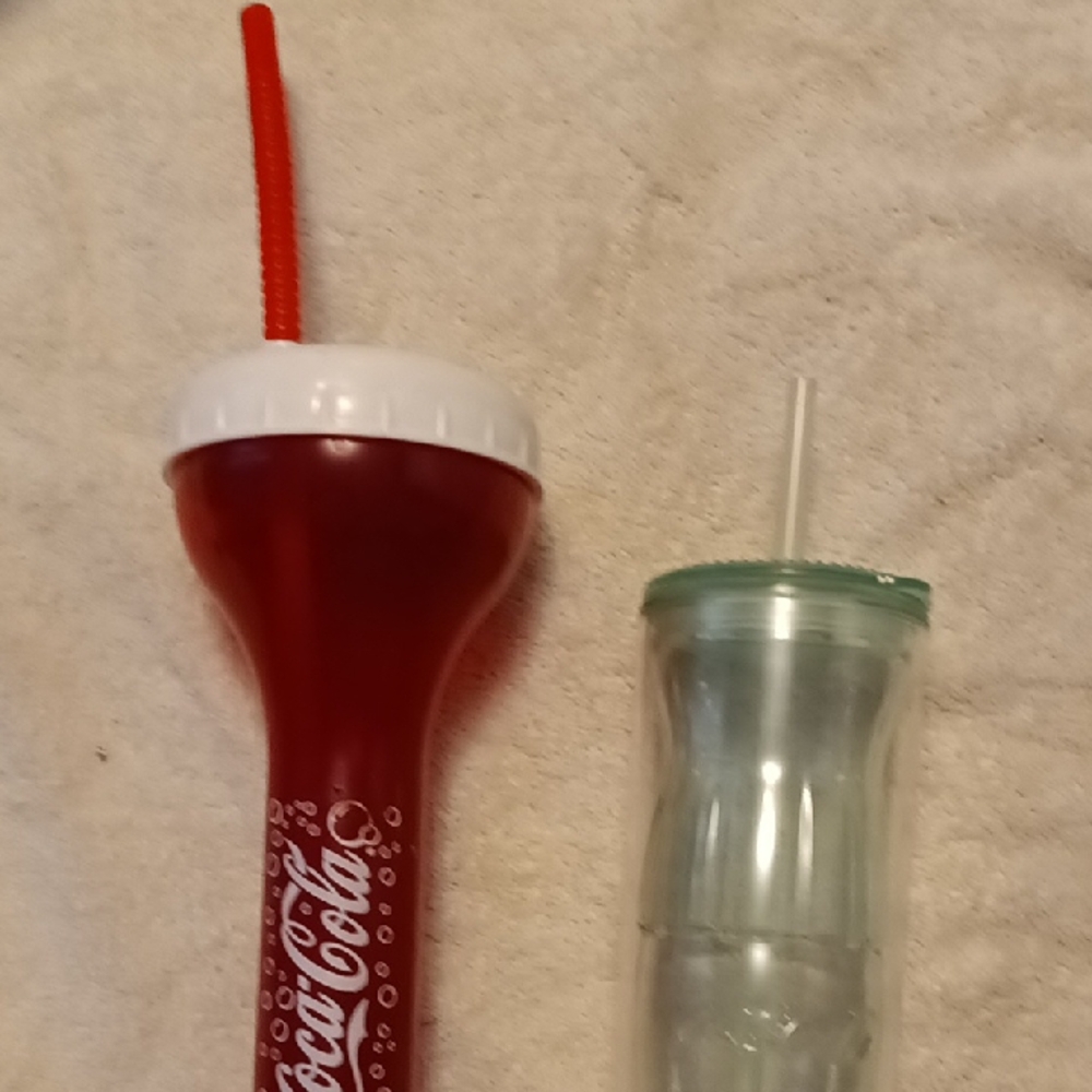 Coca-Cola Red Cup with White Lid and Straw